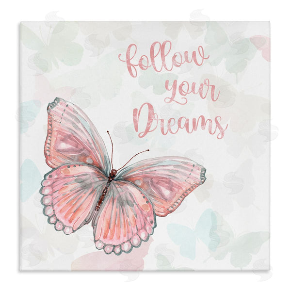 stupell industries Carol Robinson | Follow Your Dreams Pink Butterfly