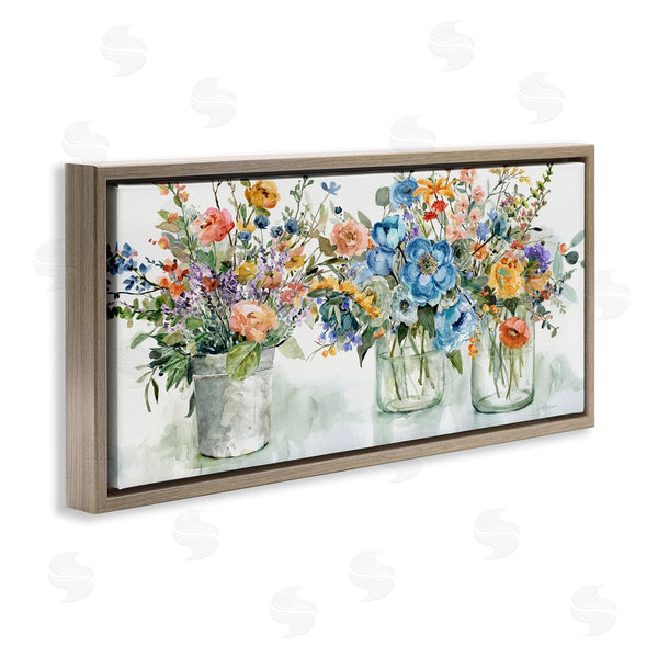 Stupell Industries Carol Robinson | French Cottage Flower Jars Wall Art