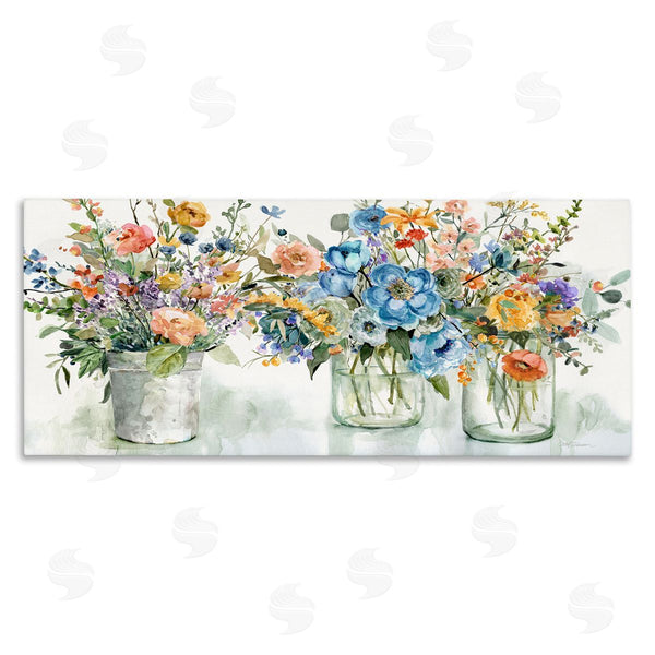 stupell industries Carol Robinson | French Cottage Flower Jars Wall Art