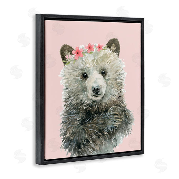 Stupell Industries Carol Robinson | Fuzzy Bear With Floral Crown Wall Art