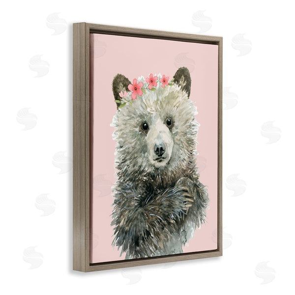 Stupell Industries Carol Robinson | Fuzzy Bear With Floral Crown Wall Art