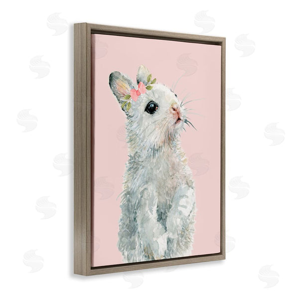Stupell Industries Carol Robinson | Fuzzy Bunny On Pink Wall Art