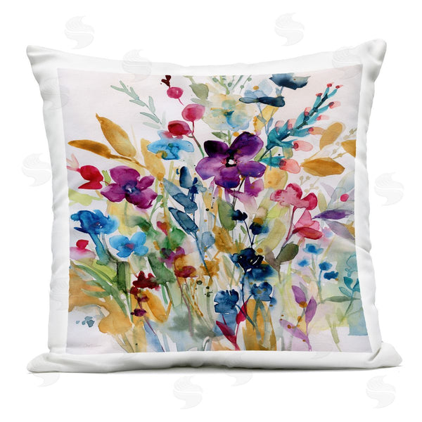 Stupell Industries Carol Robinson | Garden Jewels Abstract Flowers Printed Throw Pillow