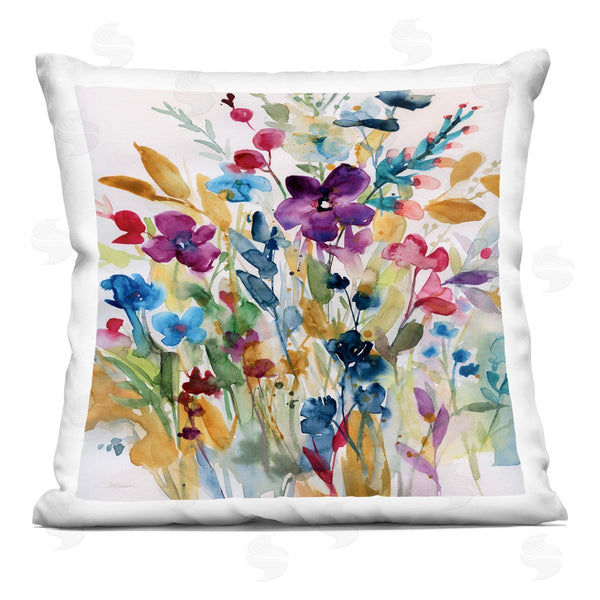 stupell industries Carol Robinson | Garden Jewels Abstract Flowers Printed Throw Pillow