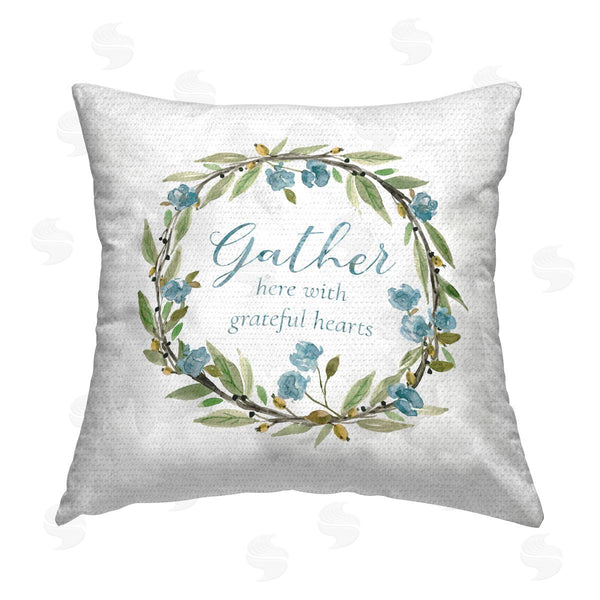 Stupell Industries Carol Robinson | Gather Floral Wreath Printed Throw Pillow