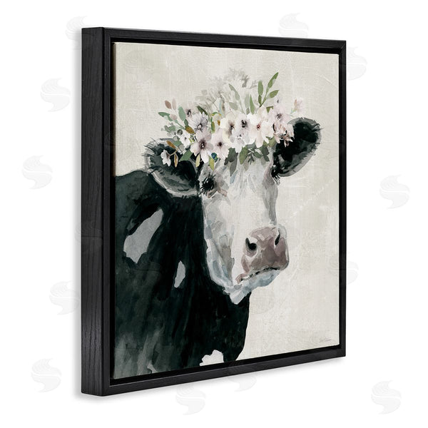 Stupell Industries Carol Robinson | Gazing Cow With Florals