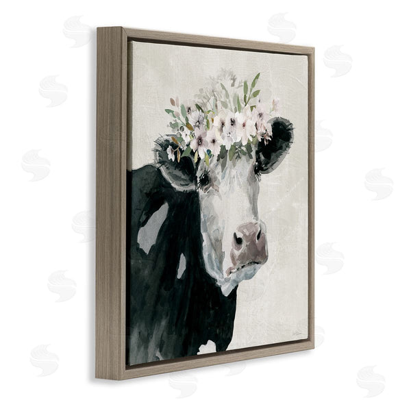 Stupell Industries Carol Robinson | Gazing Cow With Florals