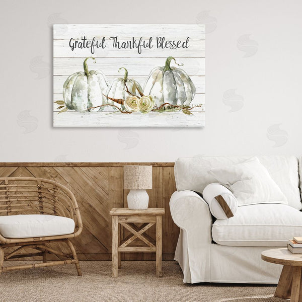 Stupell Industries Carol Robinson | Grateful Thankful Blessed Pumpkins