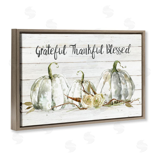 Stupell Industries Carol Robinson | Grateful Thankful Blessed Pumpkins