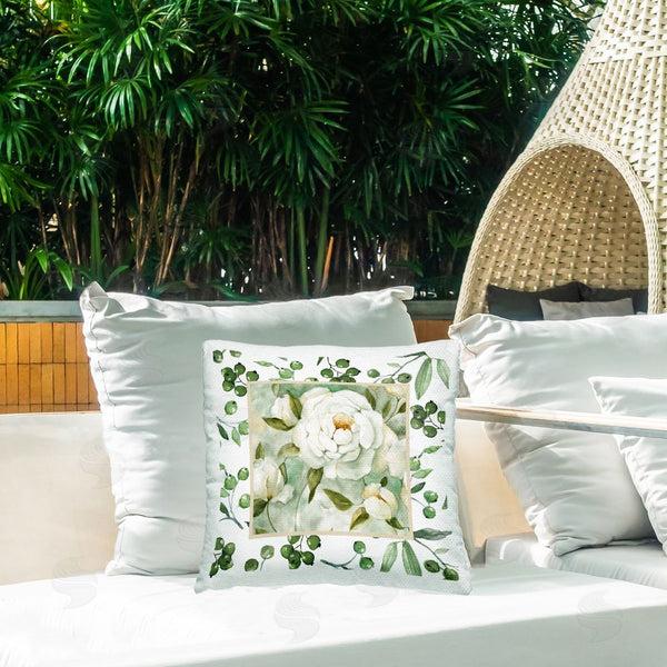 Stupell Industries Carol Robinson | Green Berries And Blooms Printed Throw Pillow