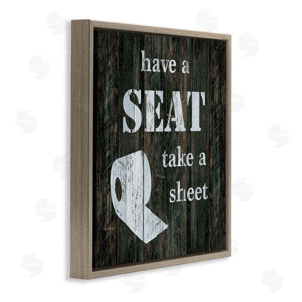 Stupell Industries Carol Robinson | Have A Seat Take A Sheet Rustic Bathroom Wall Art