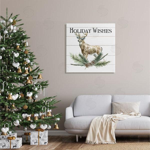 Stupell Industries Carol Robinson | Holiday Wishes Seasonal Deer Wall Art