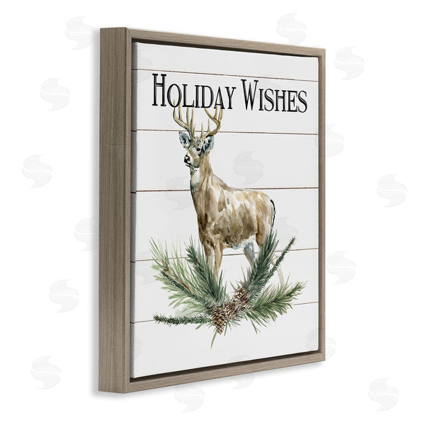 Stupell Industries Carol Robinson | Holiday Wishes Seasonal Deer Wall Art