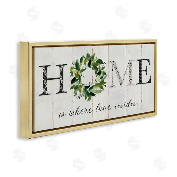 Stupell Industries Carol Robinson | Home Where Love Resides Phrase Charming Farmhouse Sign Wall Art