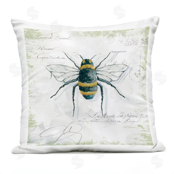 Stupell Industries Carol Robinson | Honey Bee Vintage Post Card Printed Throw Pillow