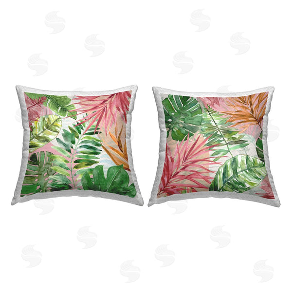 Stupell Industries Carol Robinson | Hot Tropics Botanicals Printed Throw Pillow Set