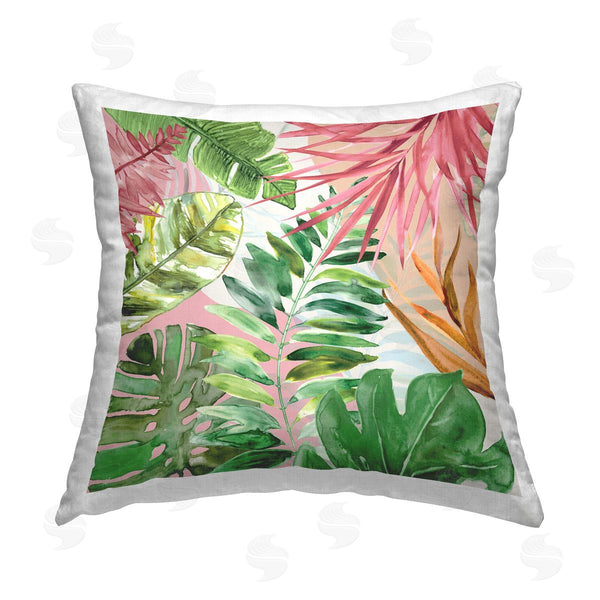 stupell industries Carol Robinson | Hot Tropics Fronds Printed Throw Pillow