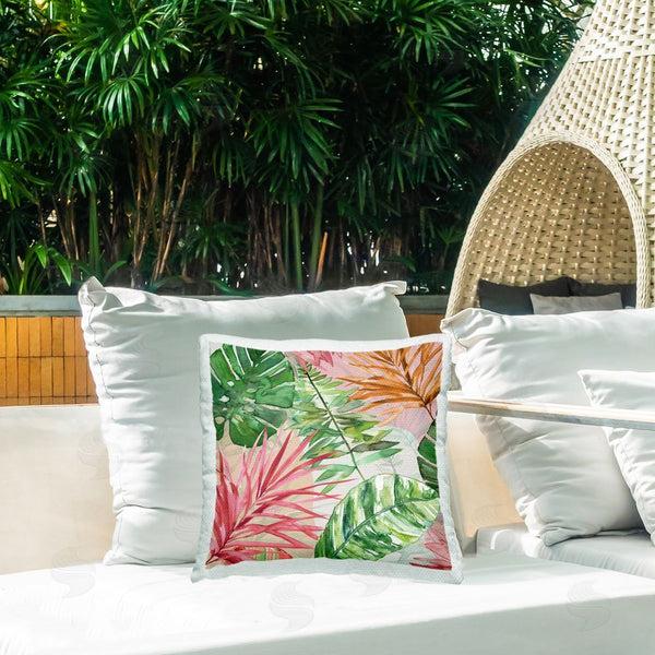 Stupell Industries Carol Robinson | Hot Tropics Leaves Printed Throw Pillow