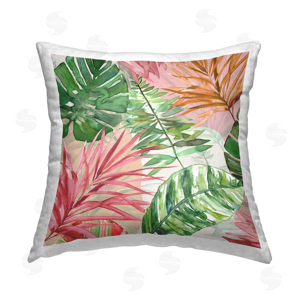 stupell industries Carol Robinson | Hot Tropics Leaves Printed Throw Pillow