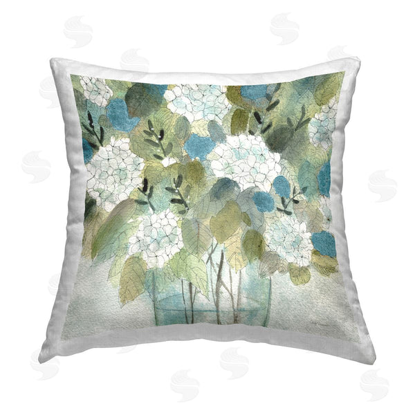 stupell industries Carol Robinson | Hydrangea Bloom Bouquet Printed Throw Pillow
