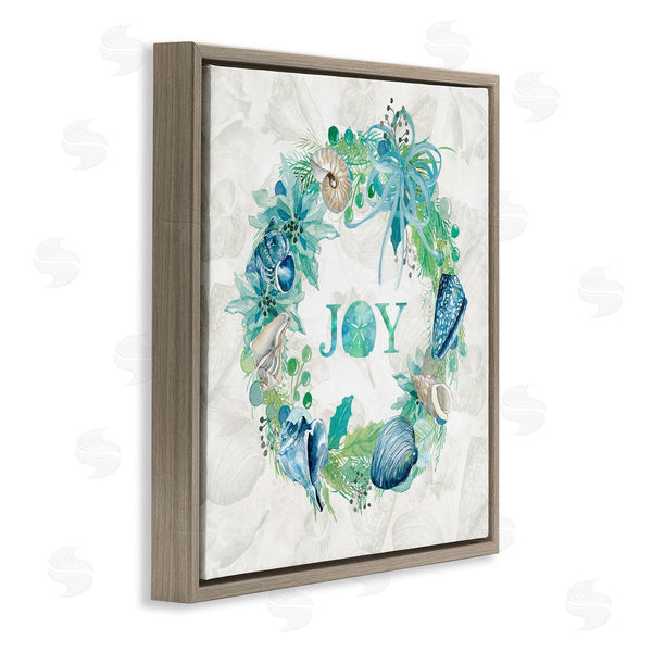 Stupell Industries Carol Robinson | Joy Coastal Shell Wreath Wall Art