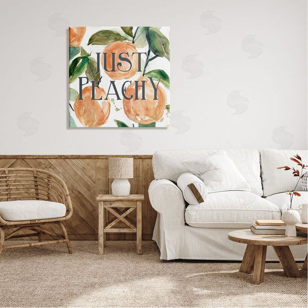 Stupell Industries Carol Robinson | Just Peachy Phrase Lush Fruit Watercolor Detail Wall Art