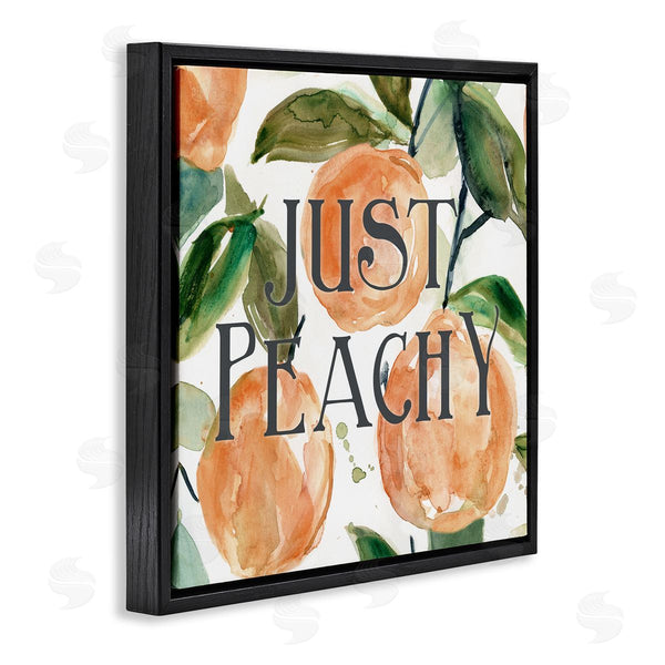 Stupell Industries Carol Robinson | Just Peachy Phrase Lush Fruit Watercolor Detail Wall Art