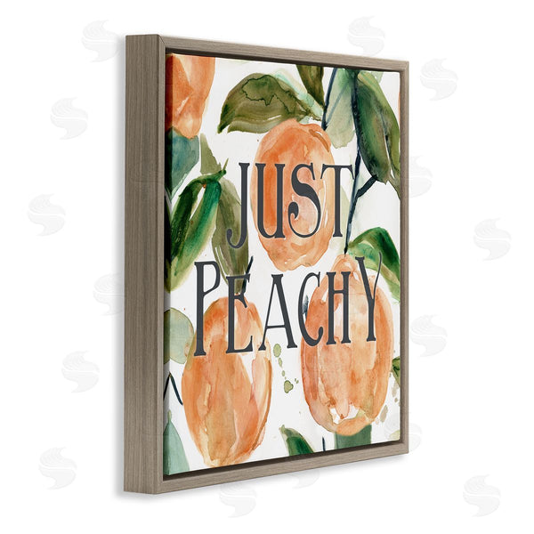 Stupell Industries Carol Robinson | Just Peachy Phrase Lush Fruit Watercolor Detail Wall Art