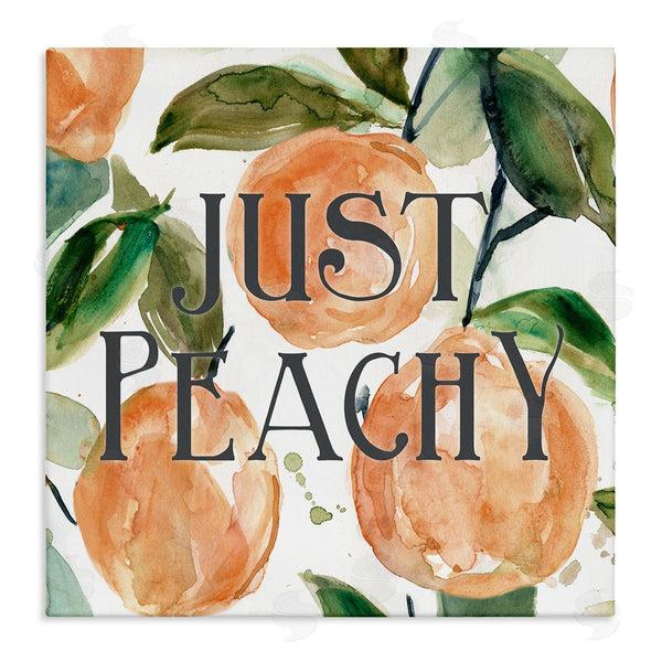 stupell industries Carol Robinson | Just Peachy Phrase Lush Fruit Watercolor Detail Wall Art