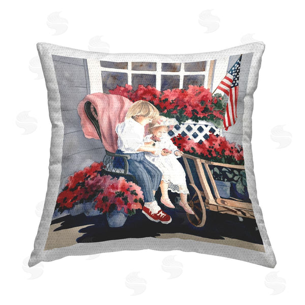 Stupell Industries Carol Robinson | Kids At July Parade Printed Throw Pillow