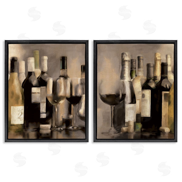 Stupell Industries Carol Robinson | Kitchen Wine Bottles Setup