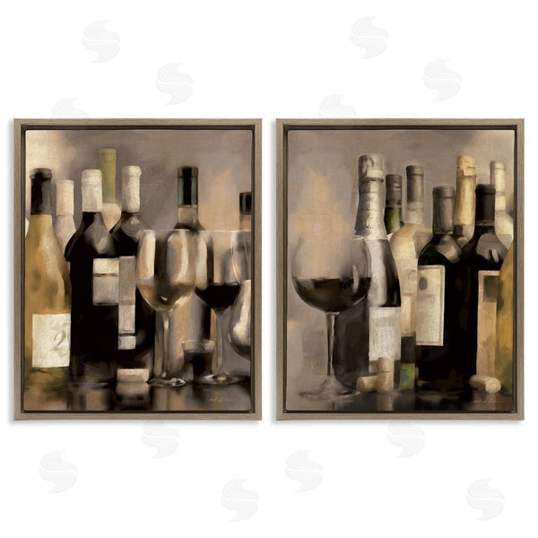 Stupell Industries Carol Robinson | Kitchen Wine Bottles Setup