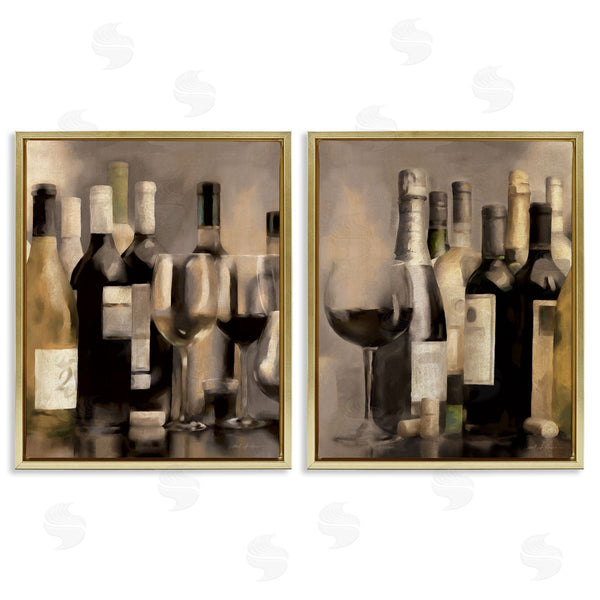 Stupell Industries Carol Robinson | Kitchen Wine Bottles Setup