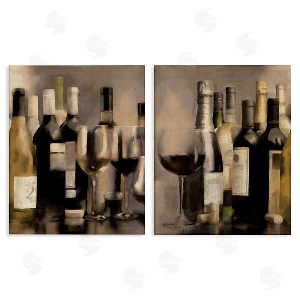 stupell industries Carol Robinson | Kitchen Wine Bottles Setup