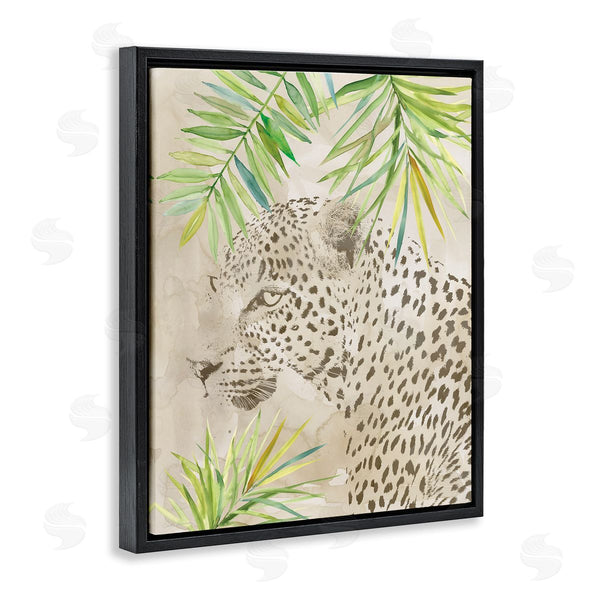 Stupell Industries Carol Robinson | Leopard Impression & Palms Wall Art