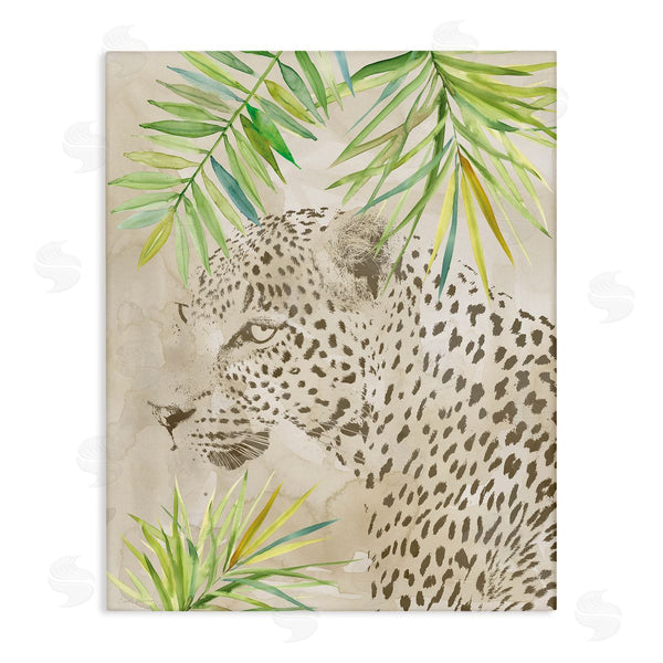 stupell industries Carol Robinson | Leopard Impression & Palms Wall Art