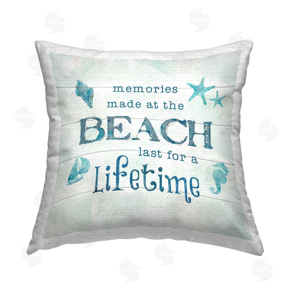 Stupell Industries Carol Robinson | Lifetime Beach Memories Printed Throw Pillow