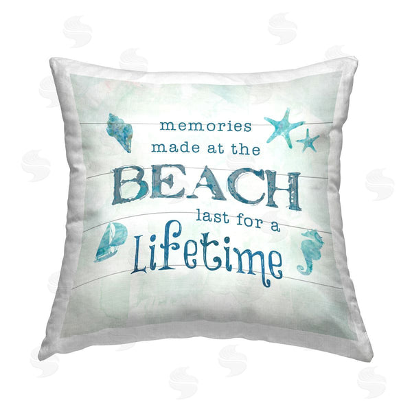 stupell industries Carol Robinson | Lifetime Beach Memories Printed Throw Pillow