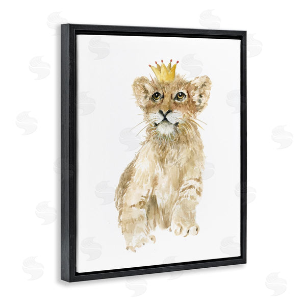 Stupell Industries Carol Robinson | Lion Cub With Royal Crown Prince Jungle Animal Wall Art