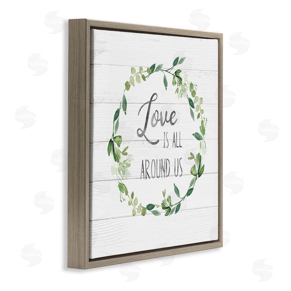 Stupell Industries Carol Robinson | Love All Around Us Plank Patterned Typography Wall Art