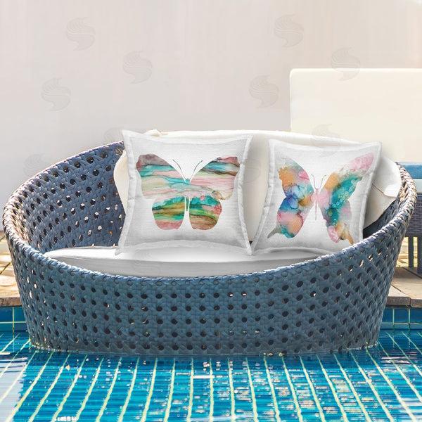 Stupell Industries Carol Robinson | Marbled Butterfly Silhouettes Printed Throw Pillow Set