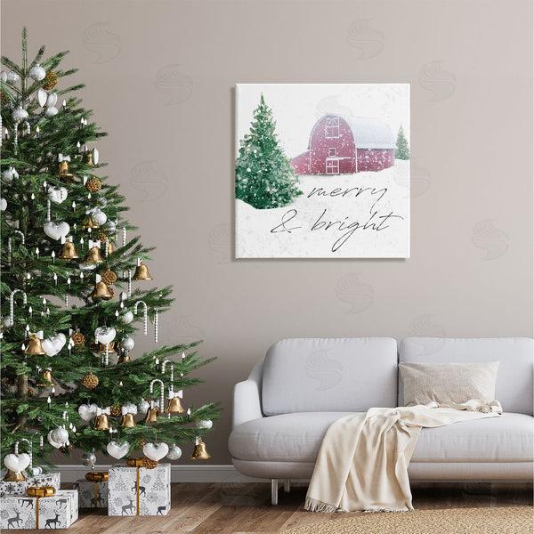 Stupell Industries Carol Robinson | Merry & Bright Snowy Barn Wall Art