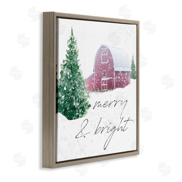 Stupell Industries Carol Robinson | Merry & Bright Snowy Barn Wall Art