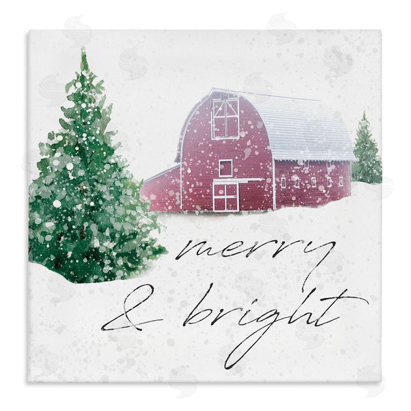 stupell industries Carol Robinson | Merry & Bright Snowy Barn Wall Art
