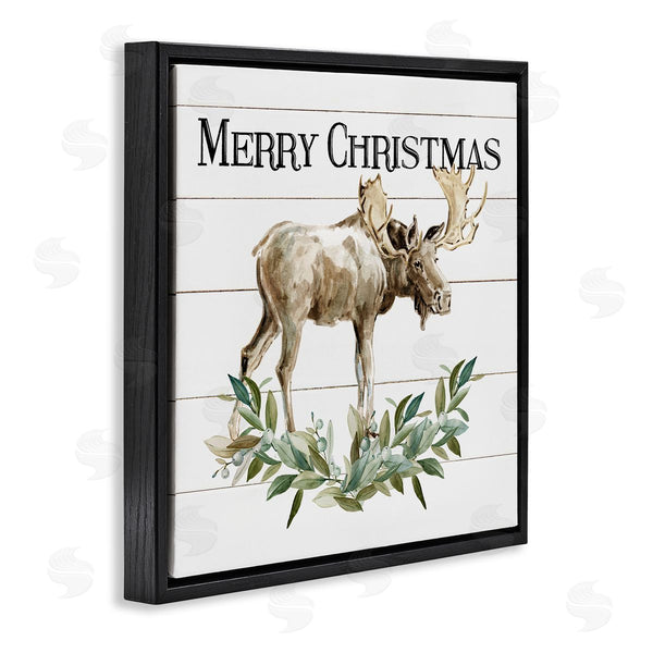 Stupell Industries Carol Robinson | Merry Christmas Moose Laurel Wall Art