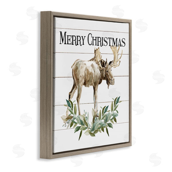 Stupell Industries Carol Robinson | Merry Christmas Moose Laurel Wall Art