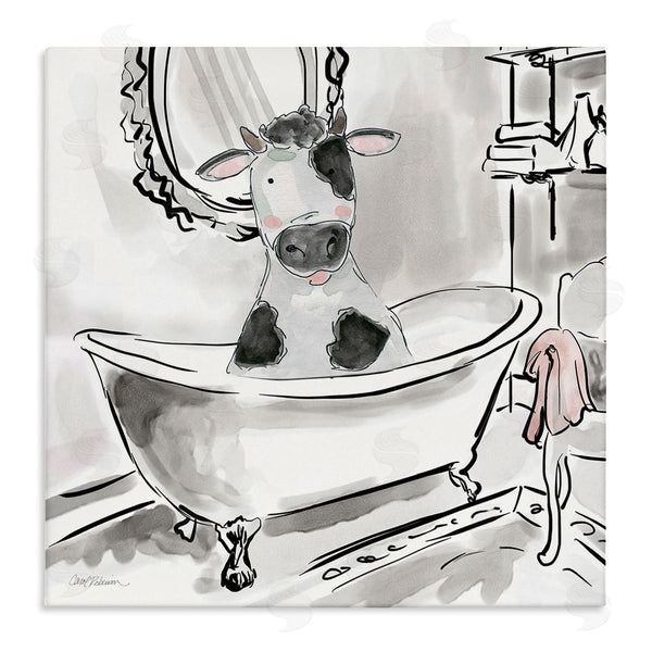 stupell industries Carol Robinson | Minimal Bathtub Cow Wall Art