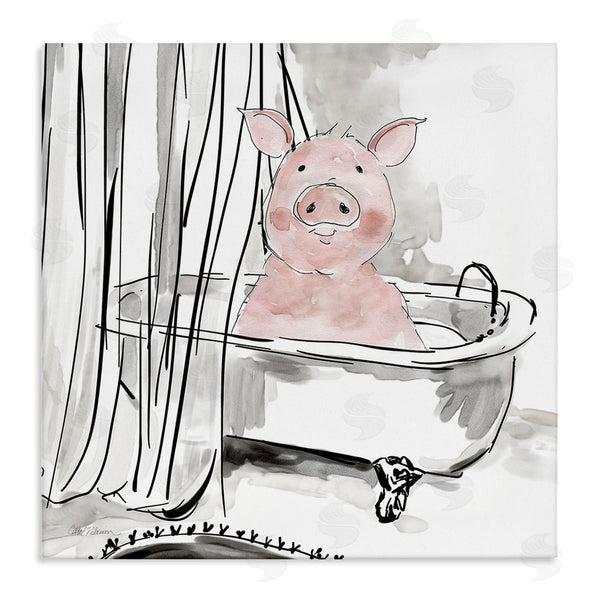 stupell industries Carol Robinson | Minimal Bathtub Piggy Wall Art