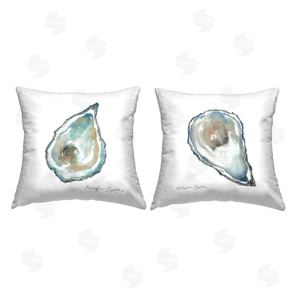 stupell industries Carol Robinson | Minimal Pacific Oysters Printed Throw Pillow Set