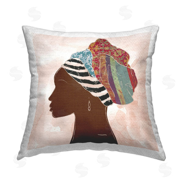 Stupell Industries Carol Robinson | Minimalist African Portrait Printed Throw Pillow
